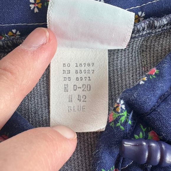 Vintage Women's 42 Blue Floral Quilted Jacket Haband for Her Cottagecore Granny - Picture 5 of 10